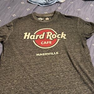 Hard Rock Cafe Charcoal Tee with Red Logo